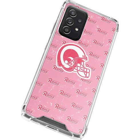 NFL Los Angeles Rams Pink Logo Blast Galaxy A72 5G Clear Case